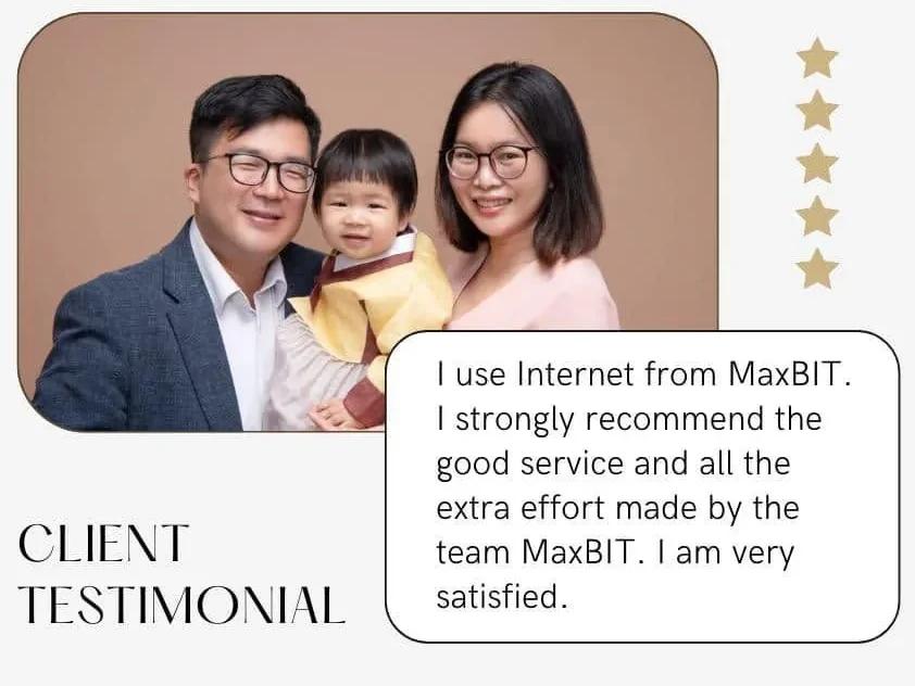 MaxBIT customer family testimonial describing customer service and support
